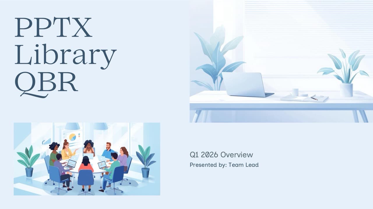 Quarterly Business Reviews — 7-Slide Business & Corporate Presentation Template (Modern Illustrative Minimalist Style)