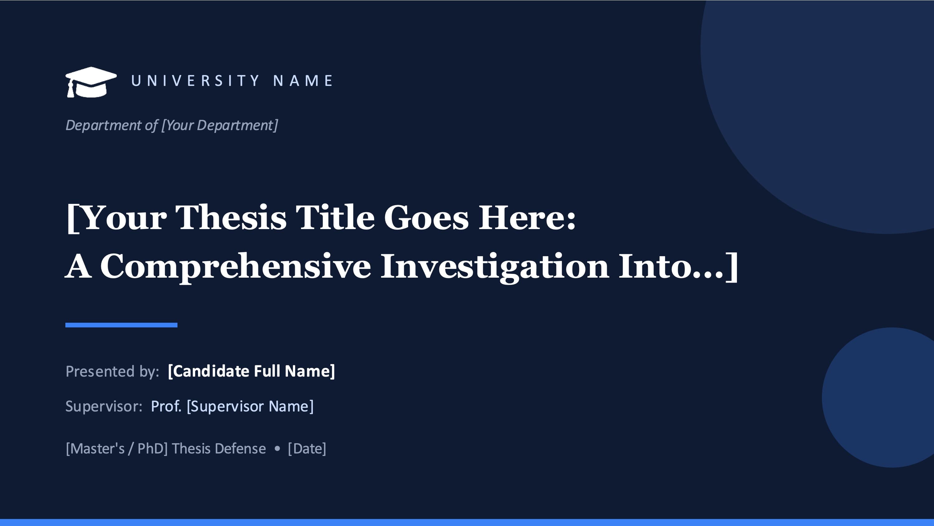 Thesis defense — 10-Slide Educational & Academic Presentation Template (Corporate Academic Style)