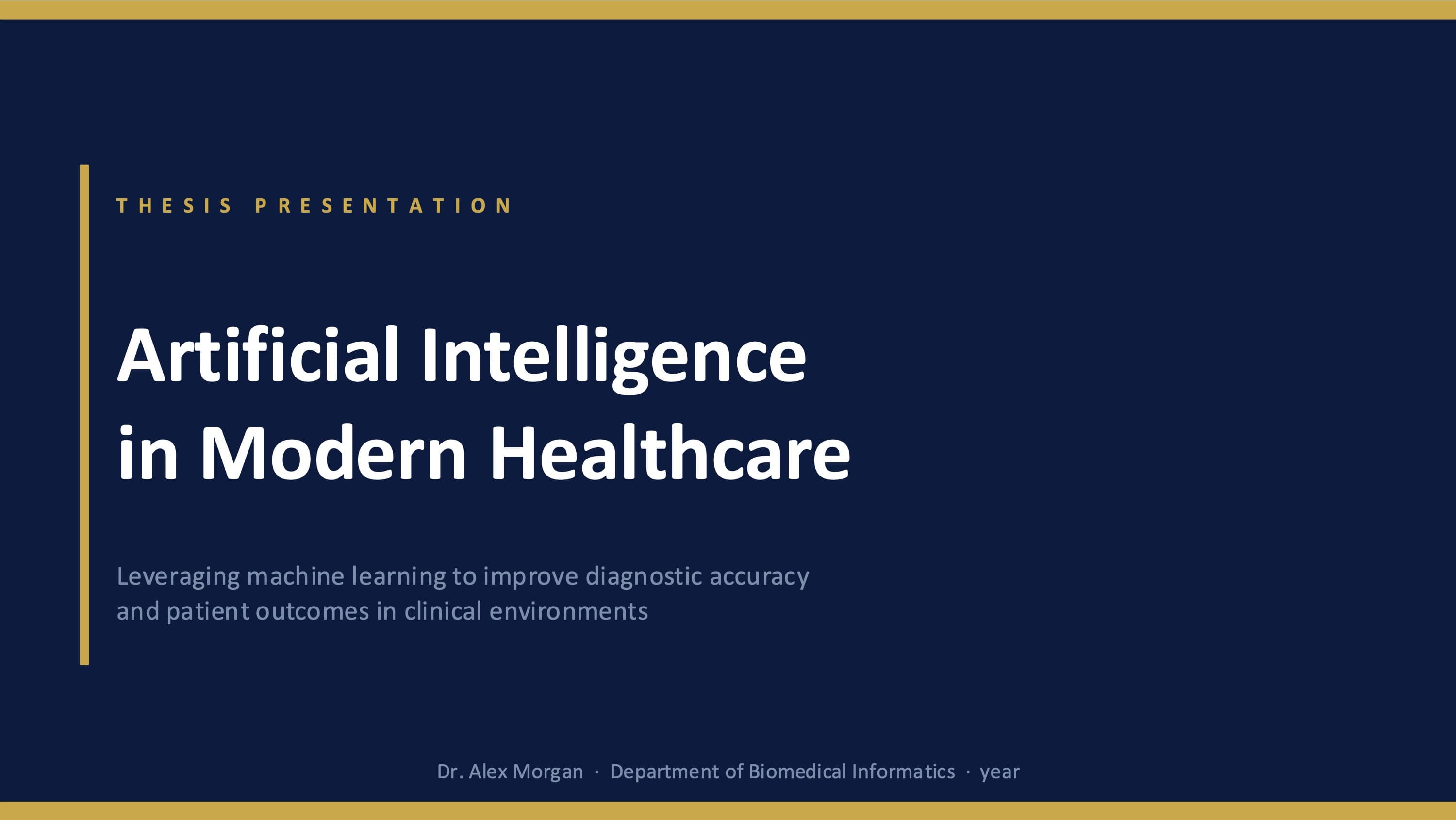 Thesis defense — 7-Slide Educational & Academic Presentation Template (Authoritative Scholarly Navy Style)