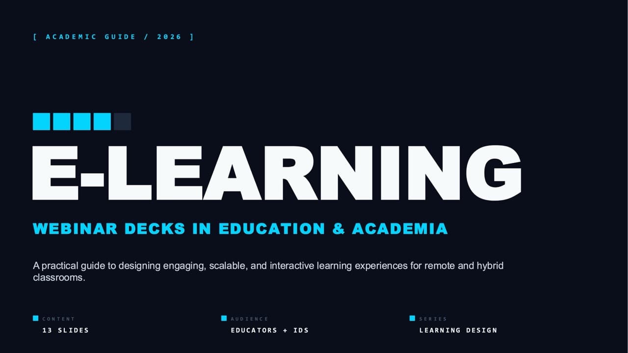 Webinar deck — 13-Slide Educational & Academic Presentation Template (Industrial Technical Style)