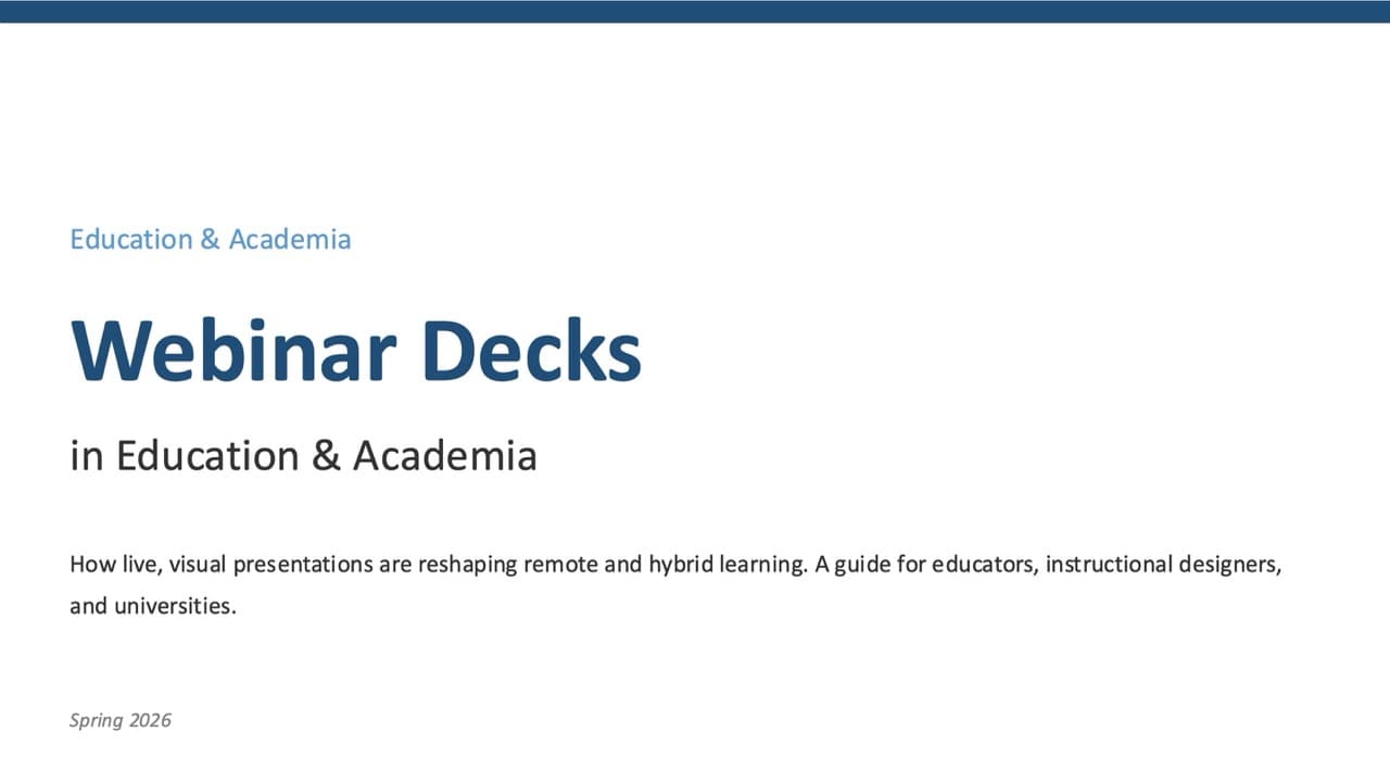 Webinar deck — 13-Slide Educational & Academic Presentation Template (Corporate Academic Style)