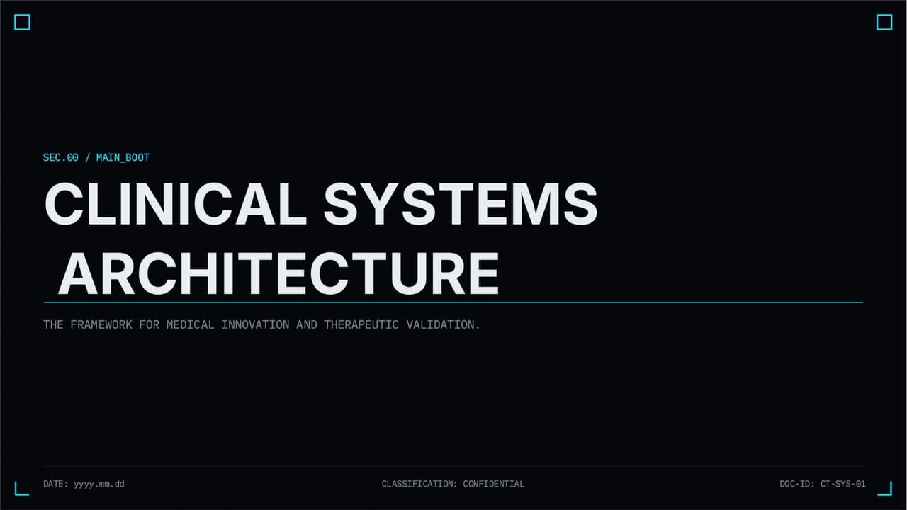 Clinical trials — 10-Slide Industry-Specific Presentation Template (Cyber-Clinical, Technological, Systematic Style)