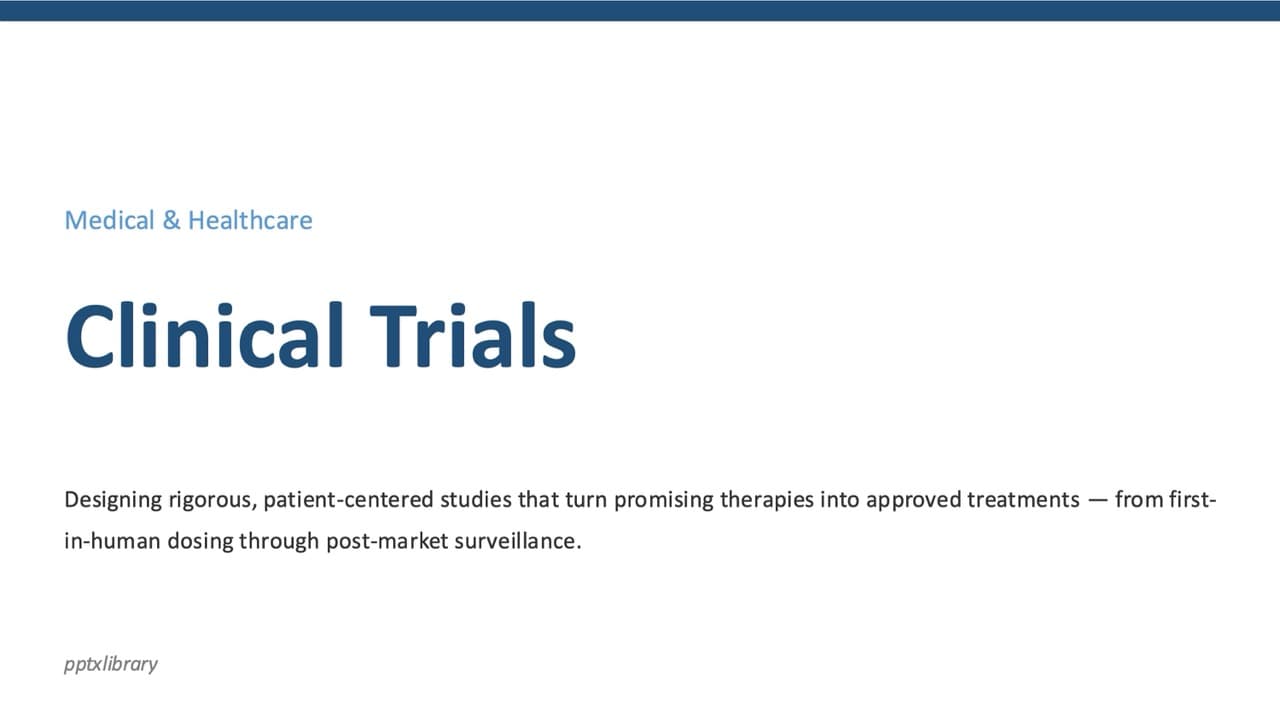 Clinical trials — 10-Slide Industry-Specific Presentation Template (Organic, Human-Centric, Clinical Style)