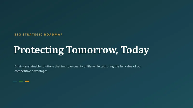Corporate ESG Strategic Roadmap Deck — 12-Slide Industry-Specific Presentation Template (Organic Style)