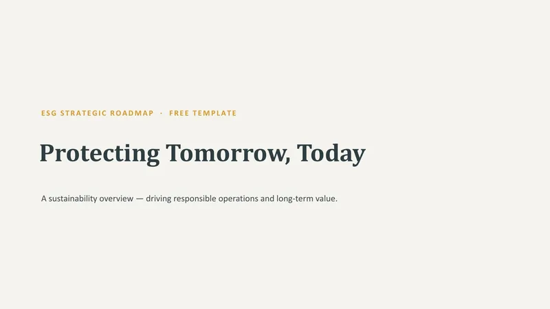ESG Strategic Roadmap Template — 7-Slide Industry-Specific Presentation Template (Minimalist Style)