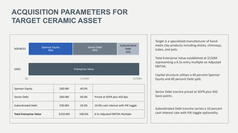 Leveraged Buyout (LBO) Analysis Deck — 12-Slide Industry-Specific Presentation Template (Minimalist Style) — slide 2
