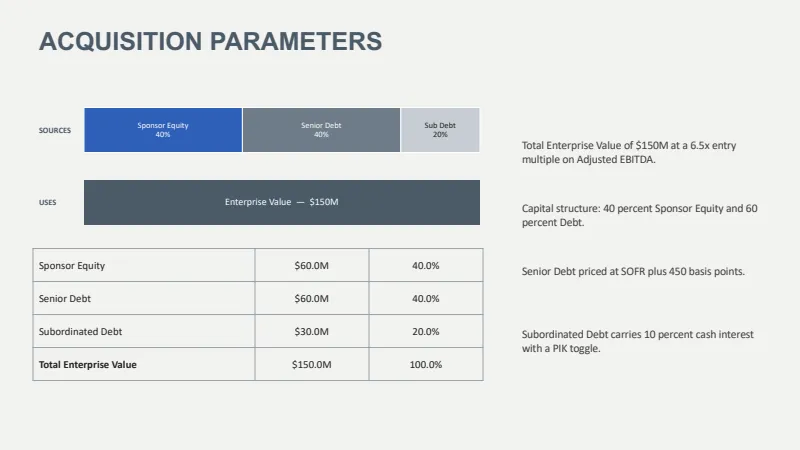 LBO Financial Analysis Presentation Template — 7-Slide Industry-Specific Presentation Template (Clean Style) — slide 2