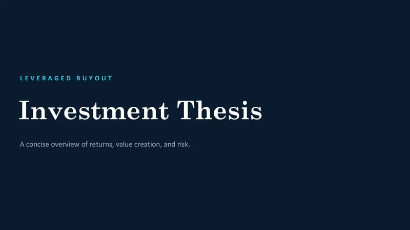 LBO Investment Thesis — 7-Slide Industry-Specific Presentation Template (Midnight Navy Style)
