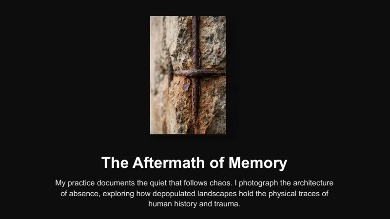 Documentary Photography Portfolio — 12-Slide Creative & Portfolio Presentation Template (Dark Brutalist & Documentary Style) — slide 2