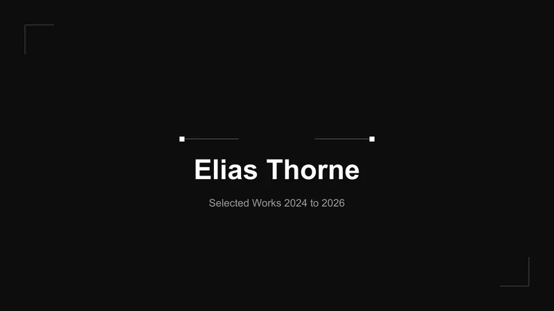 Architecture of Silence Photo Essay — 7-Slide Creative & Portfolio Presentation Template (Dark Minimalist & Documentary Style)