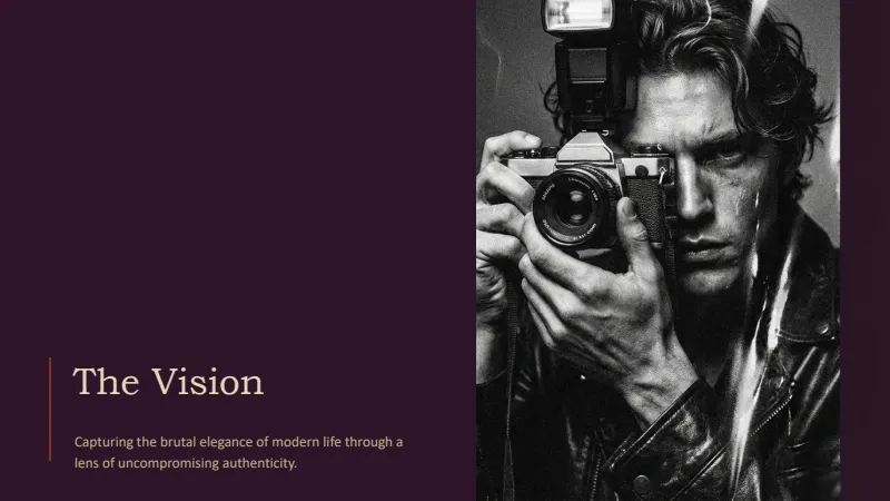 Photography Portfolio — 12-Slide Creative & Portfolio Presentation Template (High-Fashion Minimalist, Brutalist Style) — slide 2