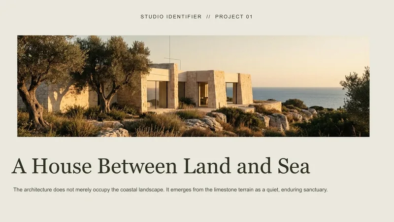 Architectural Design Case Study — 12-Slide Creative & Portfolio Presentation Template (Minimalist Style)