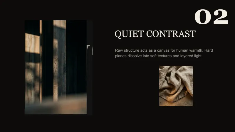 Architectural Concept Presentation Deck — 7-Slide Creative & Portfolio Presentation Template (Minimalist, Brutalist Style) — slide 2