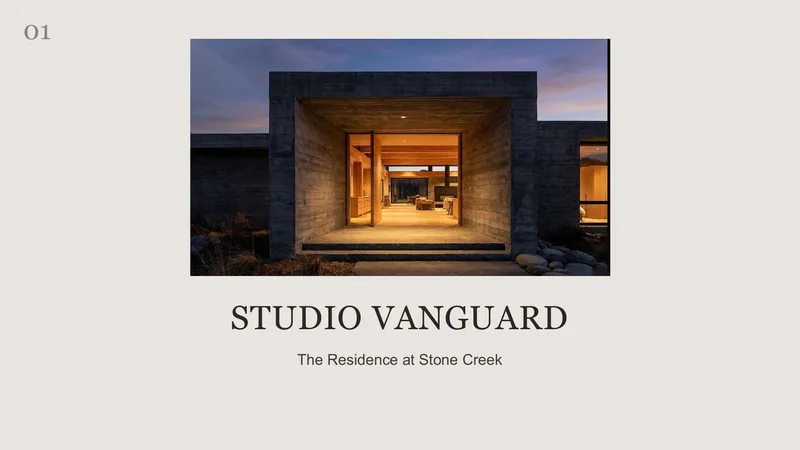 The Residence at Stone Creek Architectural — 7-Slide Creative & Portfolio Presentation Template (Minimalist, Luxury Style)