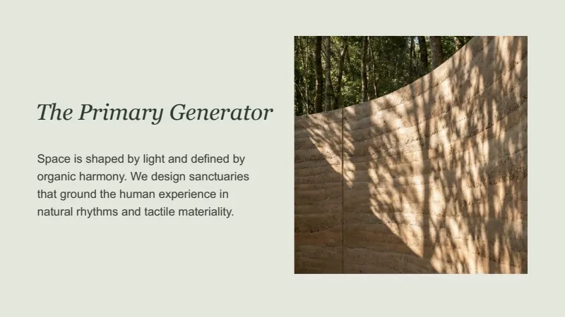 Atelier Vanguard Architecture — 12-Slide Creative & Portfolio Presentation Template (Minimalist Organic Luxury Style) — slide 2