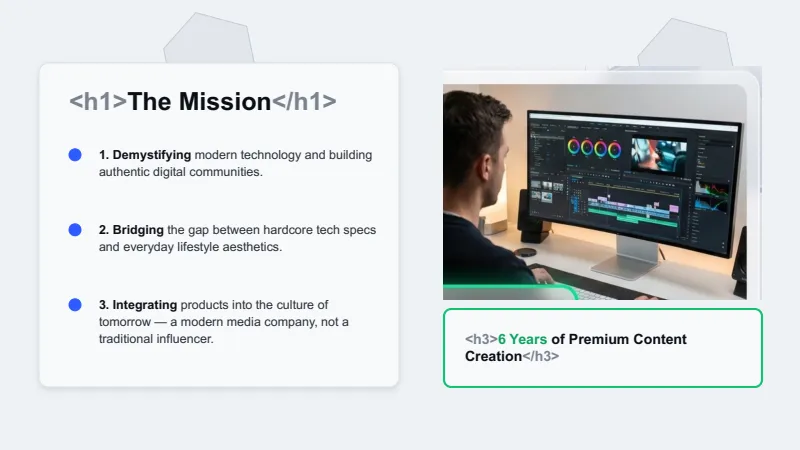 Influencer Media Kit — 12-Slide Creative & Portfolio Presentation Template (Modern, Tech-Focused Style) — slide 2