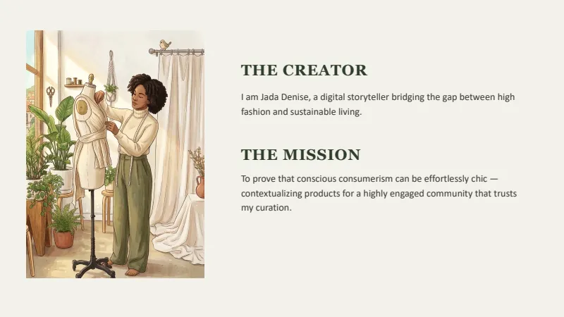Sustainable Lifestyle Influencer Media Kit — 7-Slide Creative & Portfolio Presentation Template (Minimalist, Earthy Style) — slide 2