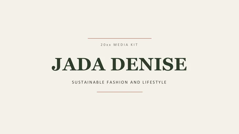 Sustainable Lifestyle Influencer Media Kit — 7-Slide Creative & Portfolio Presentation Template (Minimalist, Earthy Style)
