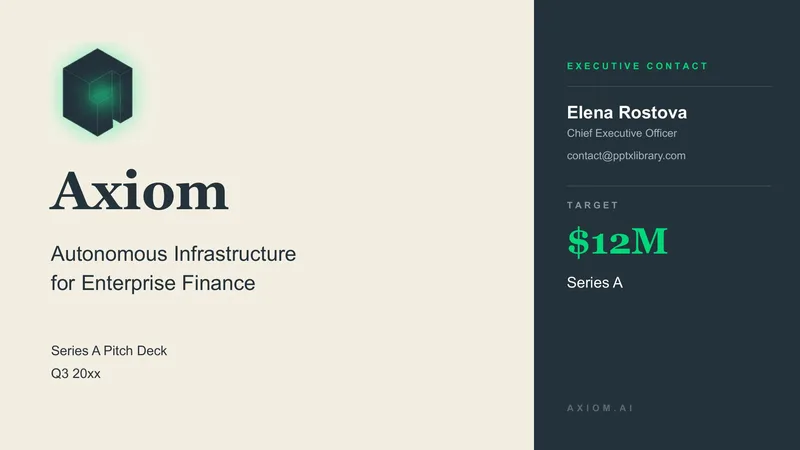 AI Startup Pitch Deck Template — 12-Slide Business & Corporate Presentation Template (Modern Tech Style)