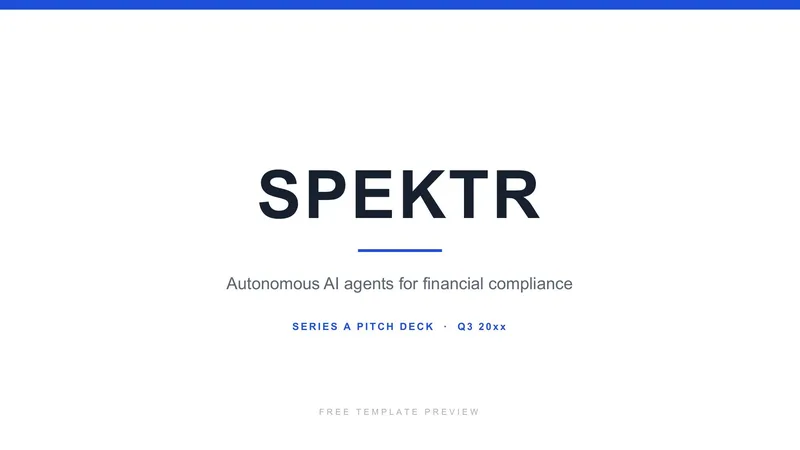 AI Financial Compliance Pitch Deck — 7-Slide Business & Corporate Presentation Template (Minimalist Style)
