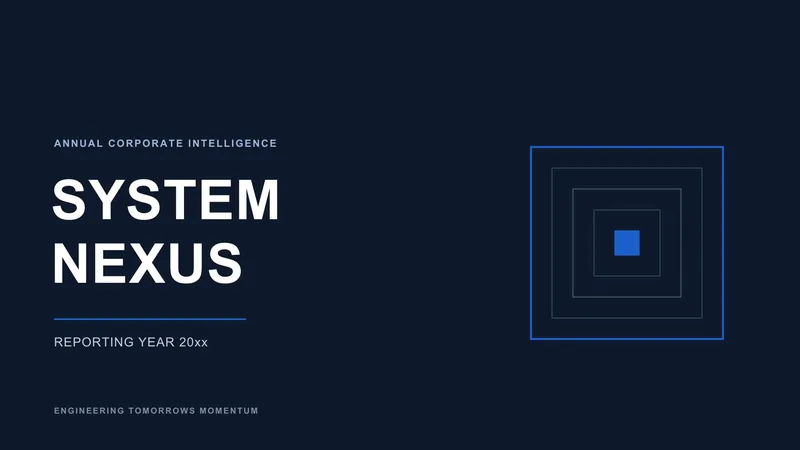 Annual Report — 7-Slide Business & Corporate Presentation Template (Dark Mode, Futuristic Style)