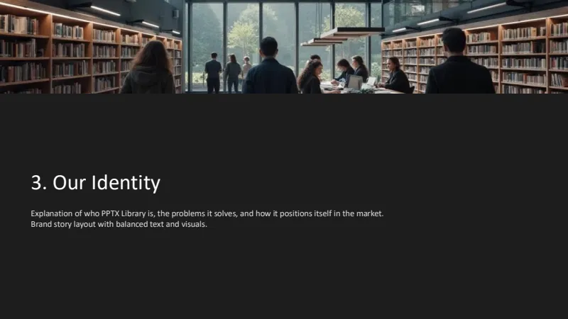 Company Introduction — 18-Slide Business & Corporate Presentation Template (dark minimal Style) — slide 5