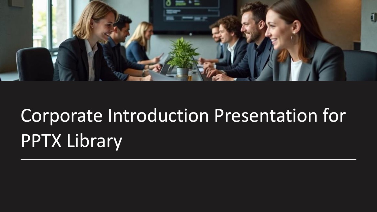 Company Introduction — 18-Slide Business & Corporate Presentation Template (dark minimal Style)