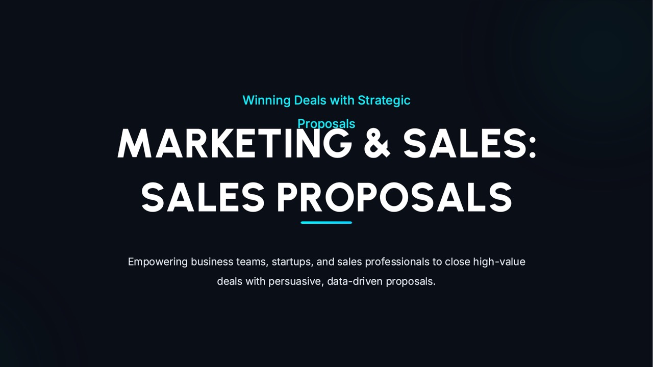 Sales Proposal — 16-Slide Business & Corporate Presentation Template (Dark Mode Style)