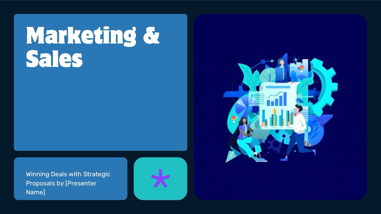 Sales Proposal — 15-Slide Business & Corporate Presentation Template (Vibrant Dark Mode Tech Style)