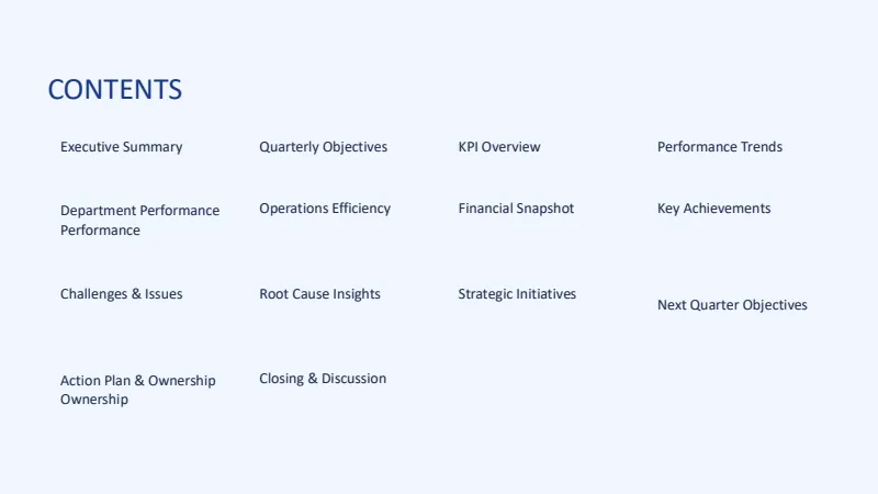 Quarterly Business Reviews — 29-Slide Business & Corporate Presentation Template (Corporate Technical Style) — slide 2