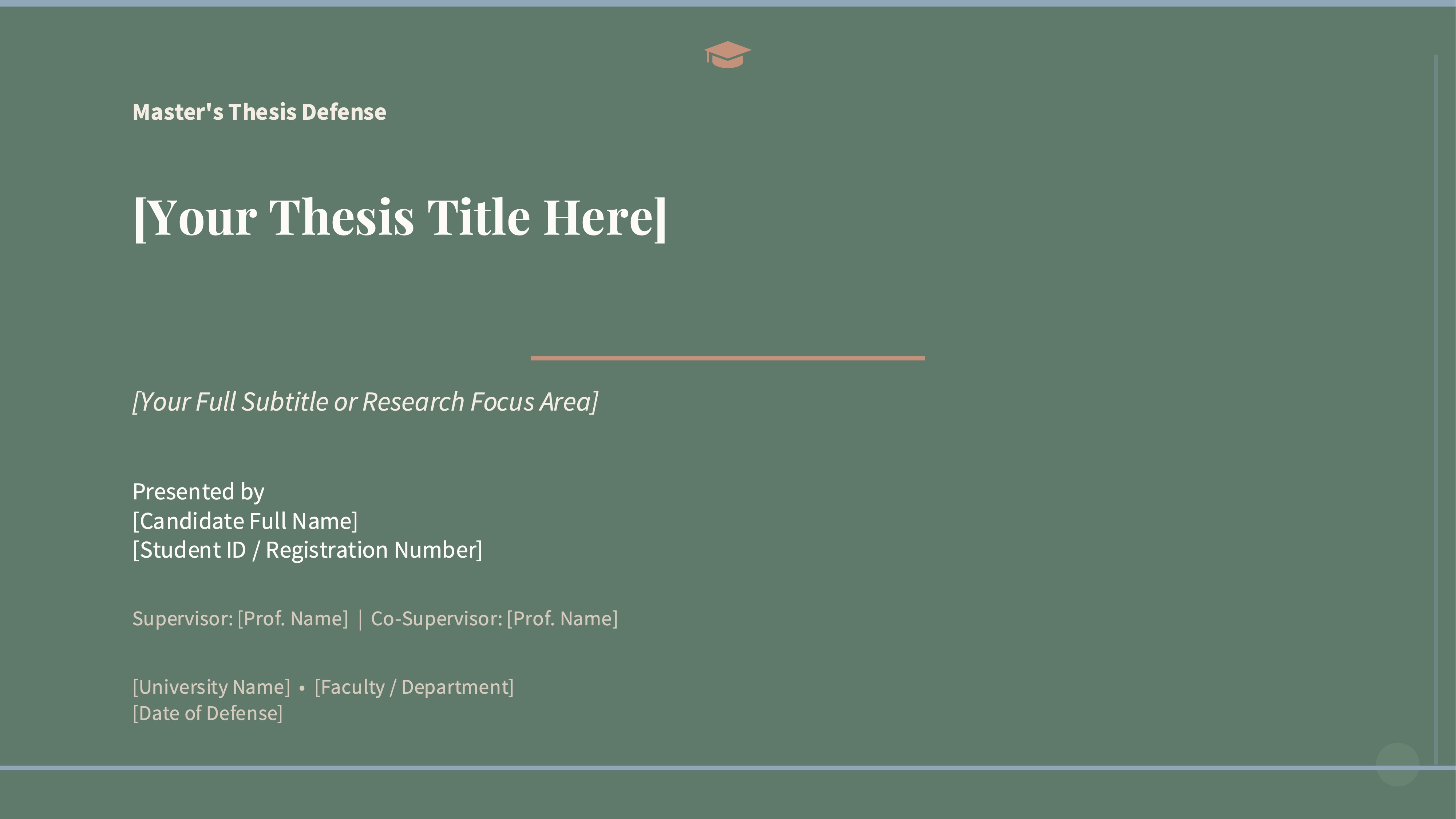 Thesis defense — 10-Slide Educational & Academic Presentation Template (Refined Academic Style)