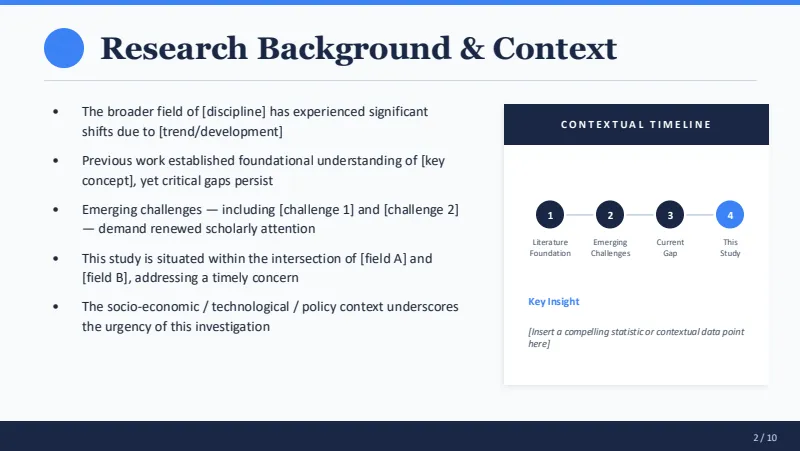 Thesis defense — 10-Slide Educational & Academic Presentation Template (Corporate Academic Style) — slide 2