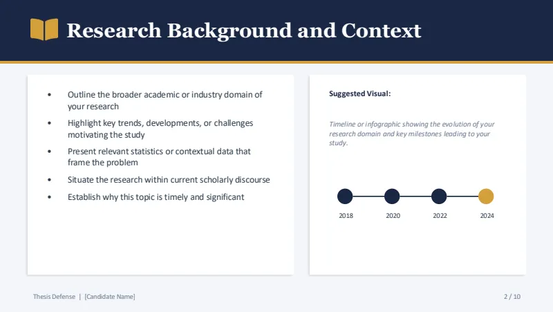 Thesis defense — 10-Slide Educational & Academic Presentation Template (Distinguished Scholar Style) — slide 2