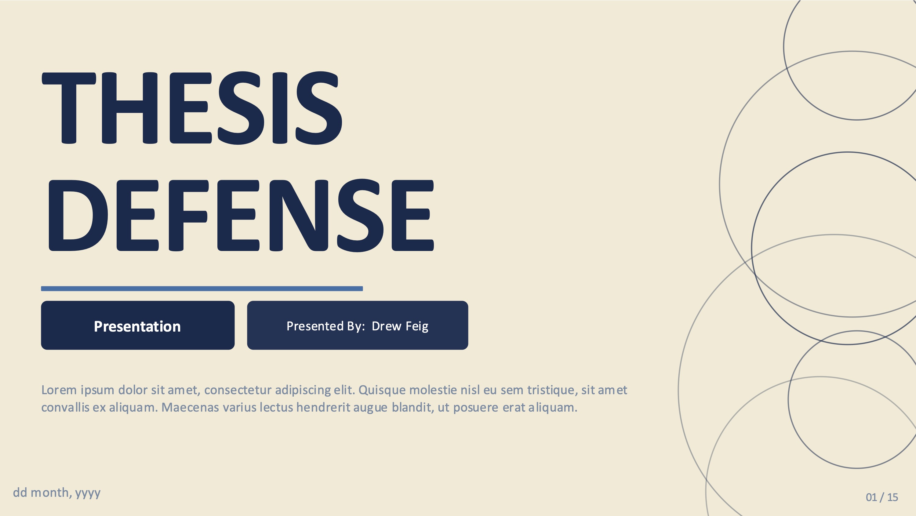 Thesis defense — 15-Slide Educational & Academic Presentation Template (Minimalist Geometric Style)