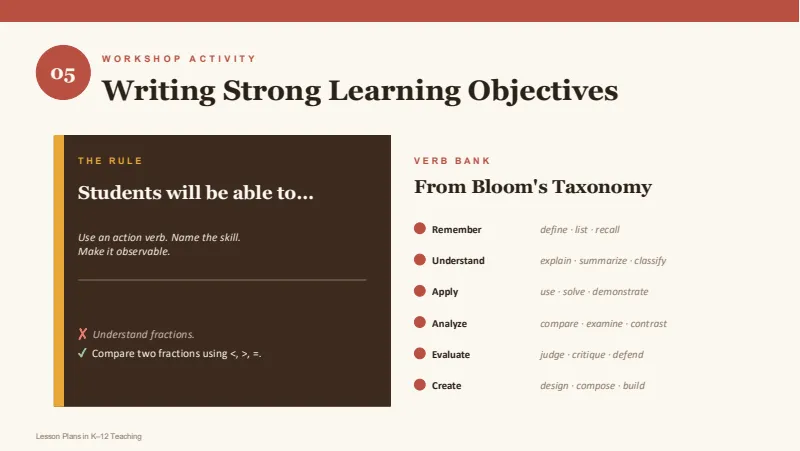 Lesson plans — 11-Slide Educational & Academic Presentation Template (Warm Minimalist Style) — slide 5