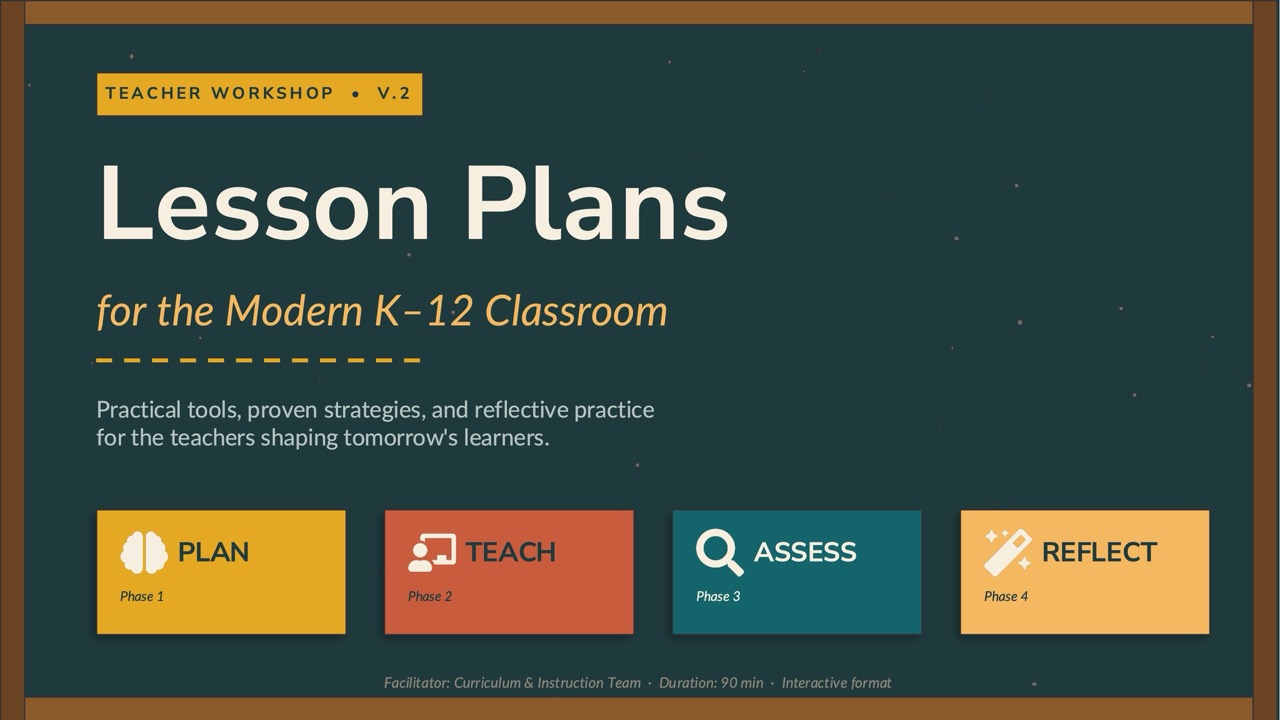 Lesson plans — 10-Slide Educational & Academic Presentation Template (Retro-Modern Graphic Style)