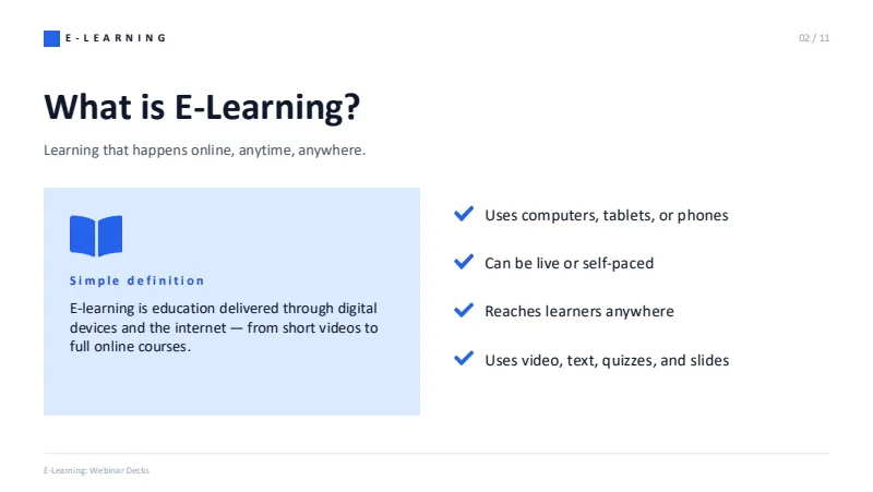 Webinar deck — 11-Slide Educational & Academic Presentation Template (Simple Instructional Style) — slide 2