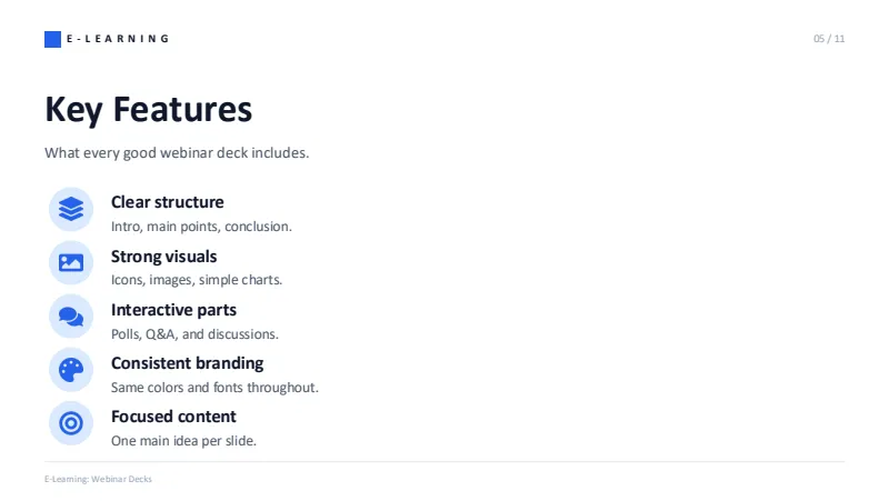 Webinar deck — 11-Slide Educational & Academic Presentation Template (Simple Instructional Style) — slide 5