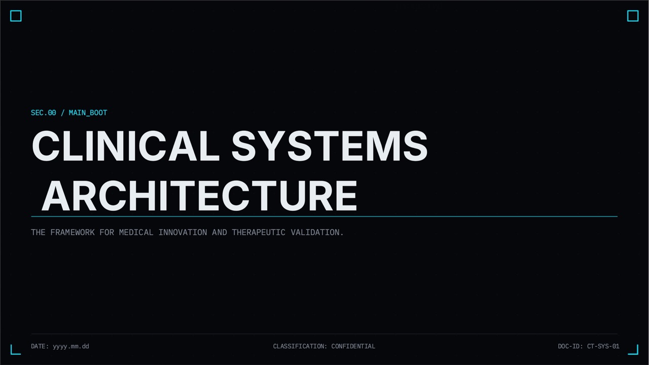 Clinical trials — 10-Slide Industry-Specific Presentation Template (Cyber-Clinical, Technological, Systematic Style)