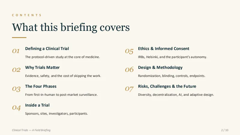 Clinical trials — 10-Slide Industry-Specific Presentation Template (Industrial Solar Tech Style) — slide 2