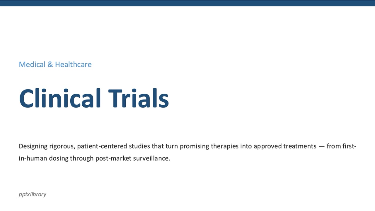 Clinical trials — 10-Slide Industry-Specific Presentation Template (Organic, Human-Centric, Clinical Style)